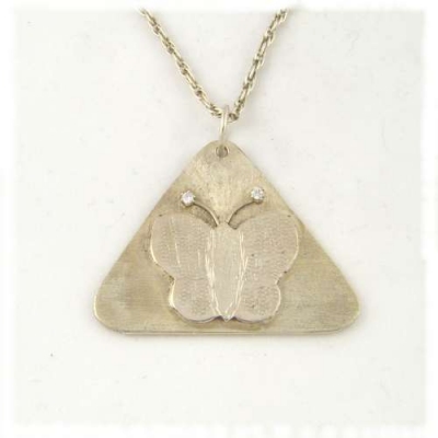 Silver butterfly pendant